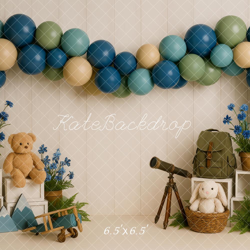Kate Adventure Telescope Teddy Balloon Backdrop Designed by Patty Robert - Image 2