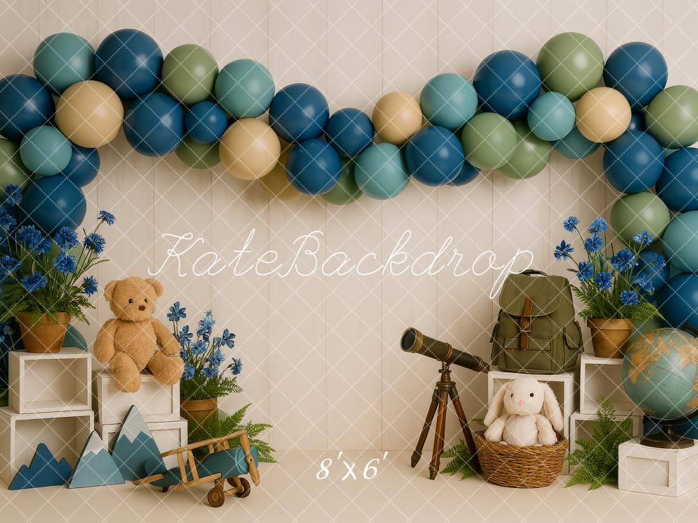 Kate Adventure Telescope Teddy Balloon Backdrop Designed by Patty Robert - Image 3