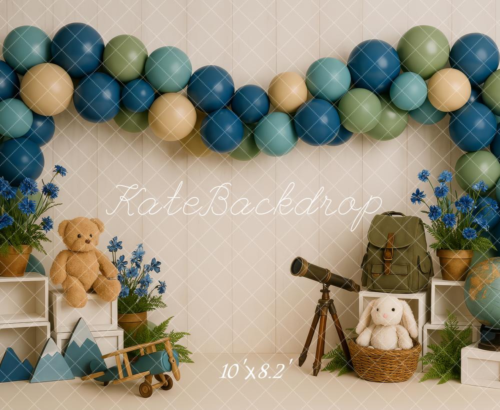 Kate Adventure Telescope Teddy Balloon Backdrop Designed by Patty Robert - Image 5