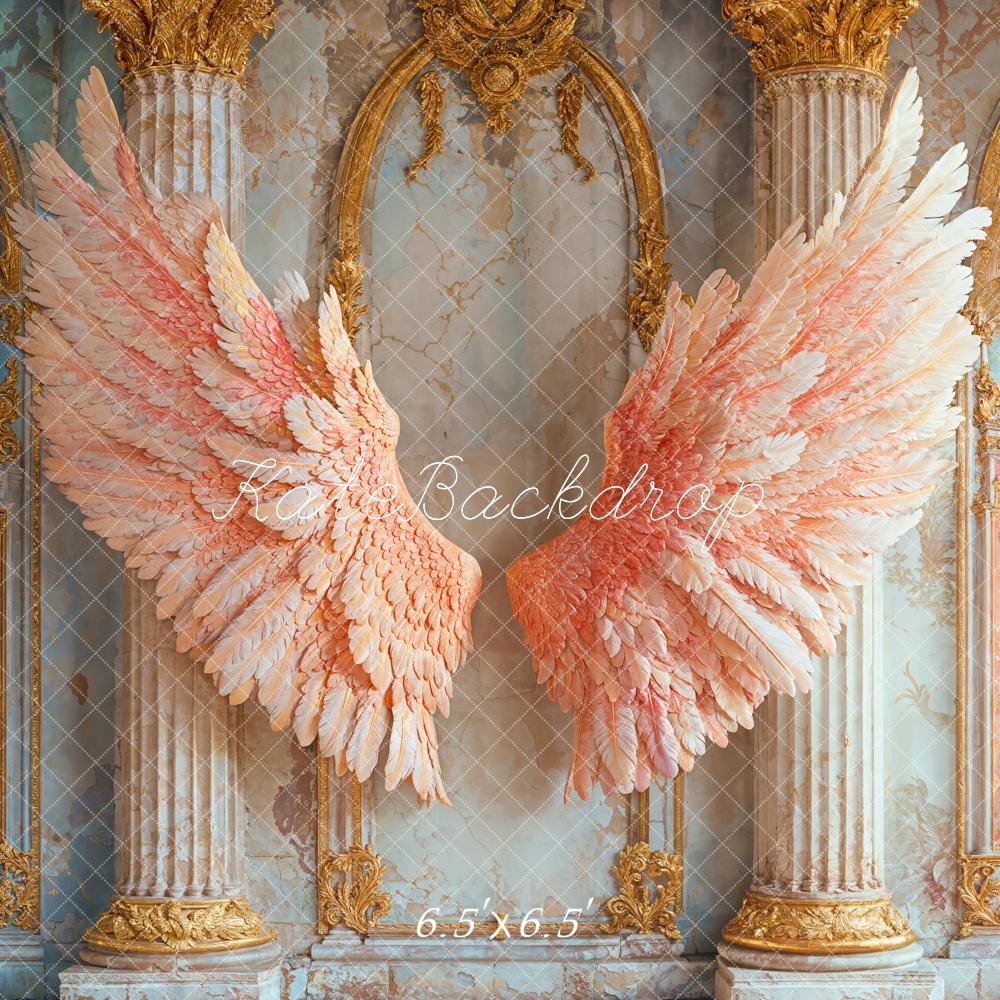 Kate Angel Pink Wings Vintage Backdrop Designed by Emetselch - Image 2
