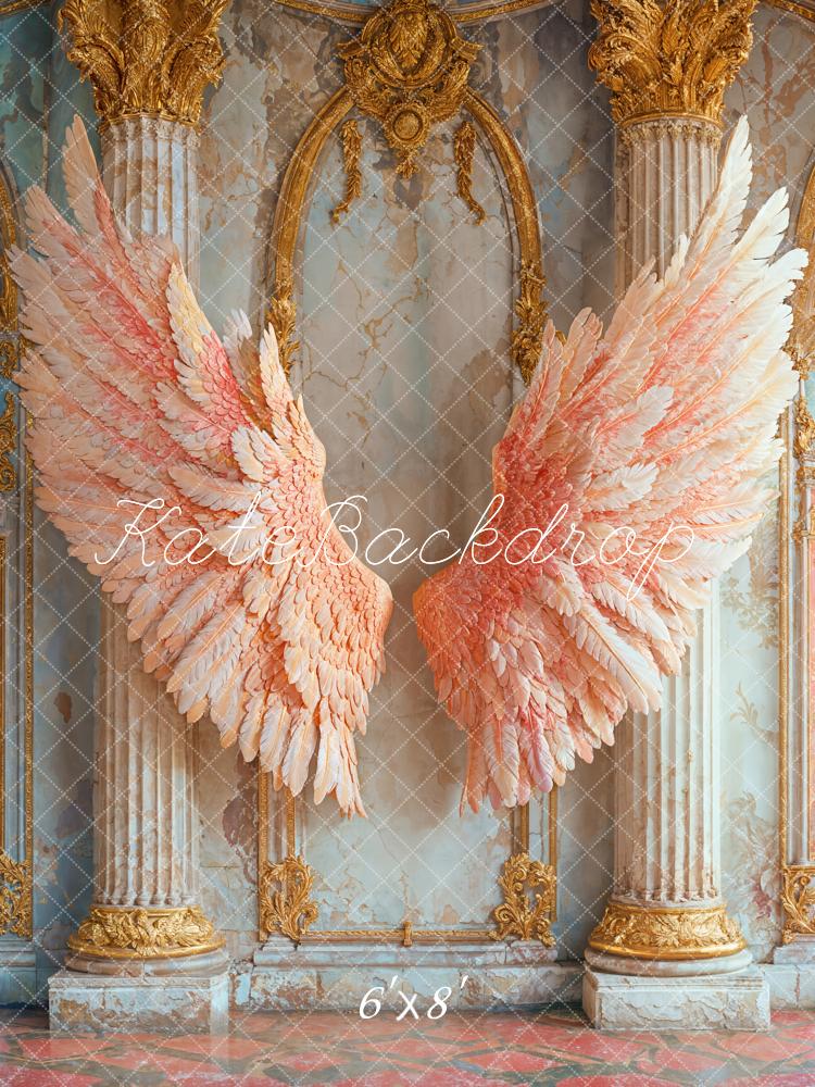 Kate Angel Pink Wings Vintage Backdrop Designed by Emetselch - Image 3