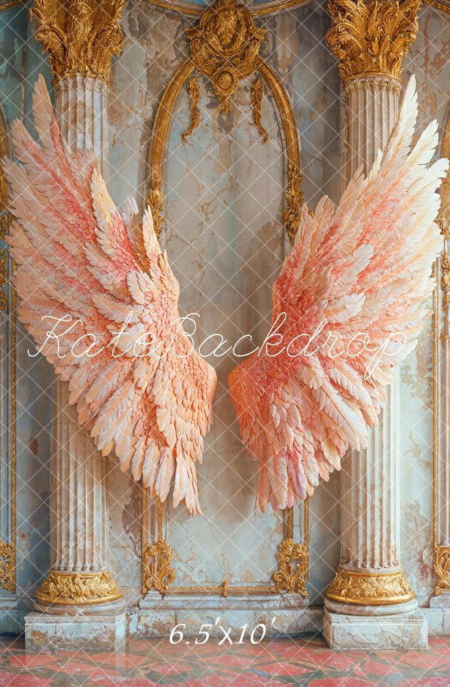 Kate Angel Pink Wings Vintage Backdrop Designed by Emetselch - Image 4