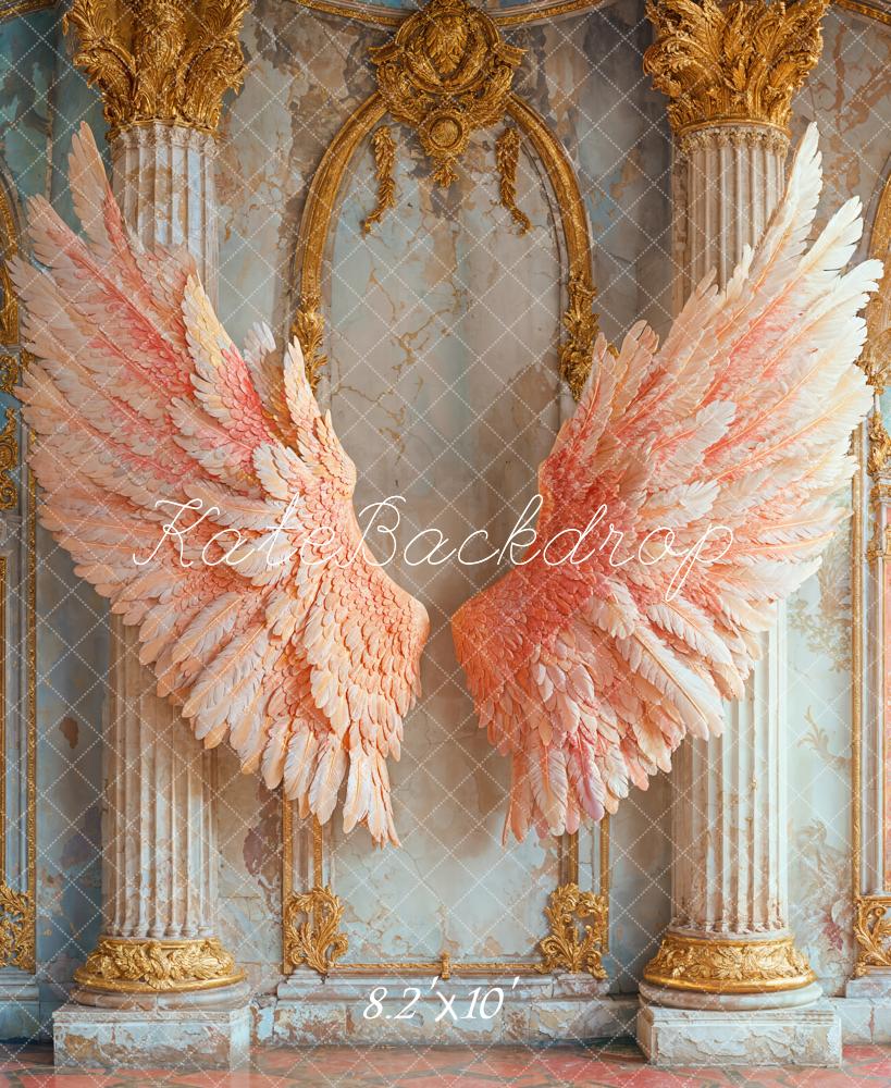 Kate Angel Pink Wings Vintage Backdrop Designed by Emetselch - Image 5