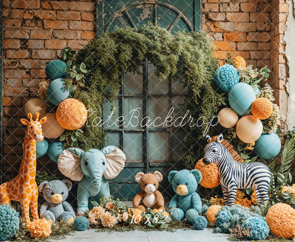 Kate Animals Balloon Arch Fleece Backdrop Designed by Emetselch - Image 4