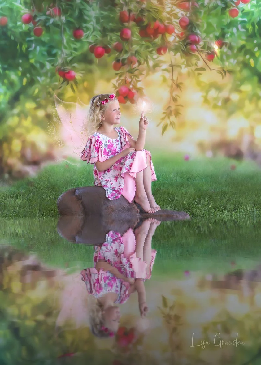 Kate Apple Orchard Summer Backdrop for Photography Designed by Lisa Granden - Image 4