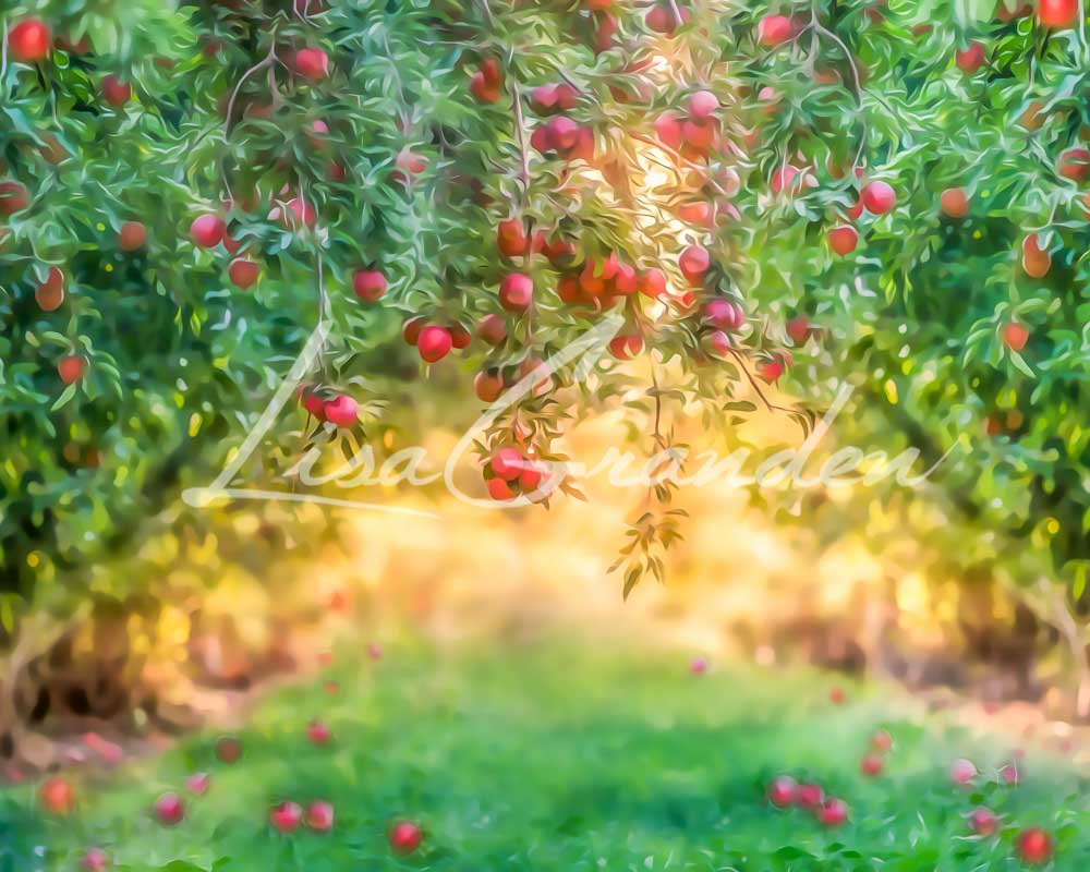 Kate Apple Orchard Summer Backdrop for Photography Designed by Lisa Granden - Image 6