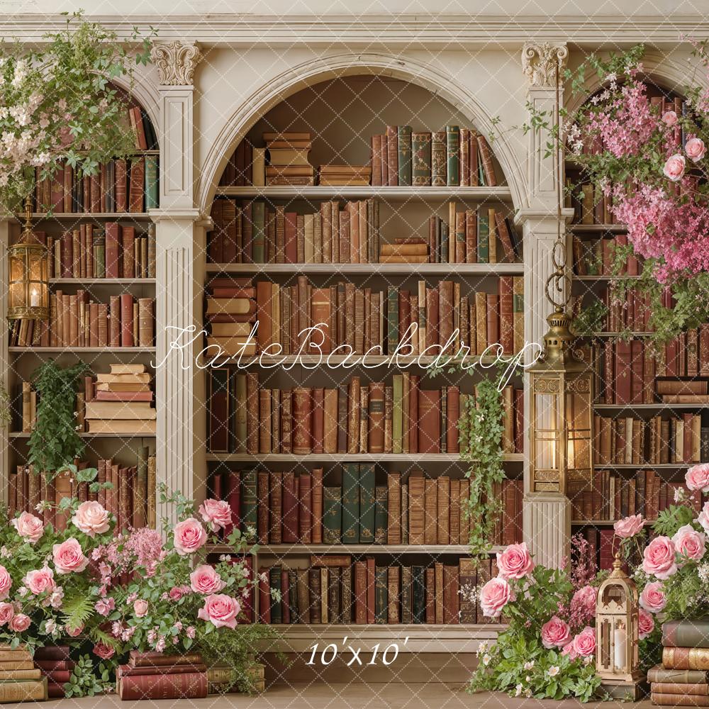 Kate Arched Bookshelf Vintage Lanterns Backdrop Designed by Emetselch - Image 7