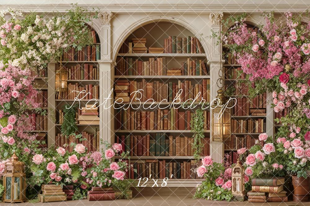 Kate Arched Bookshelf Vintage Lanterns Backdrop Designed by Emetselch - Image 8