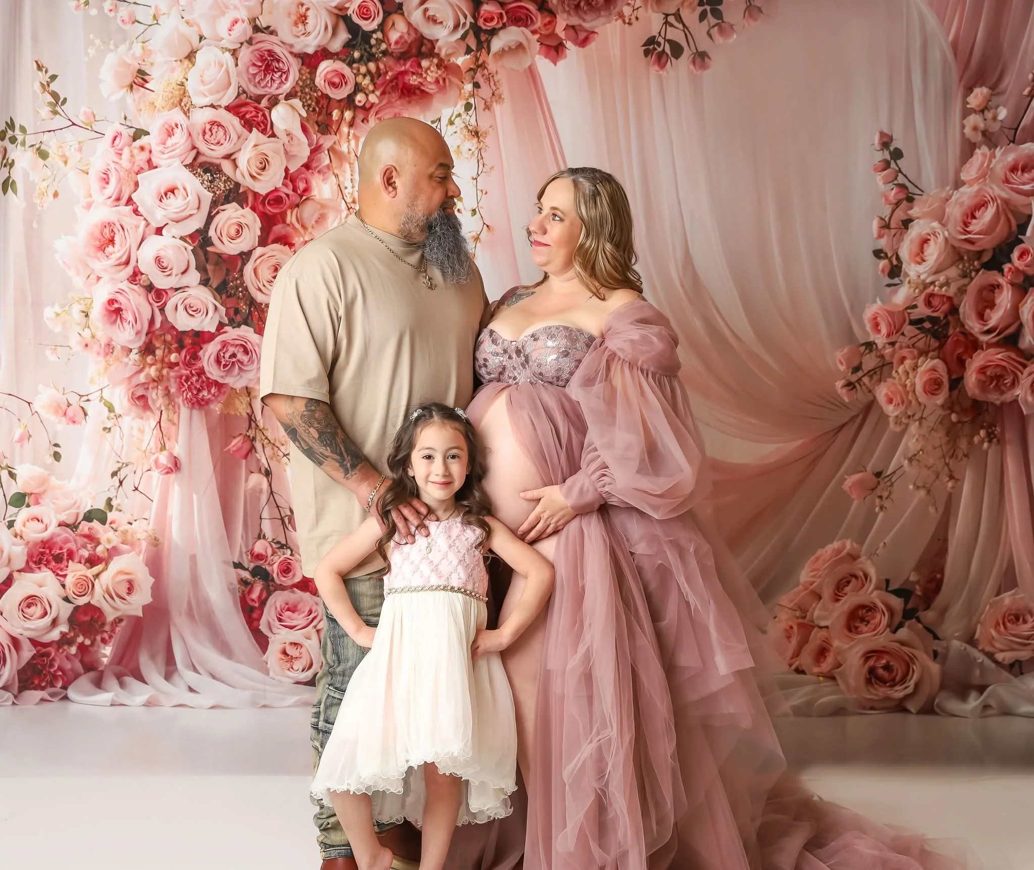 Kate Spring Pink Roses Arch Curtains Backdrop Designed by Emetselch - Image 4