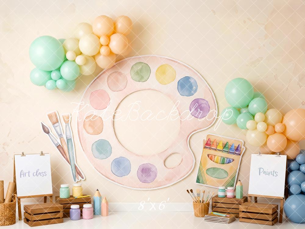 Kate Art Class Palette Brushes Crayons Pastel Backdrop Designed by Patty Robert - Image 3