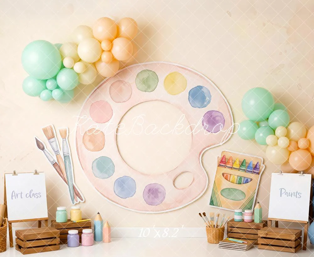 Kate Art Class Palette Brushes Crayons Pastel Backdrop Designed by Patty Robert - Image 6