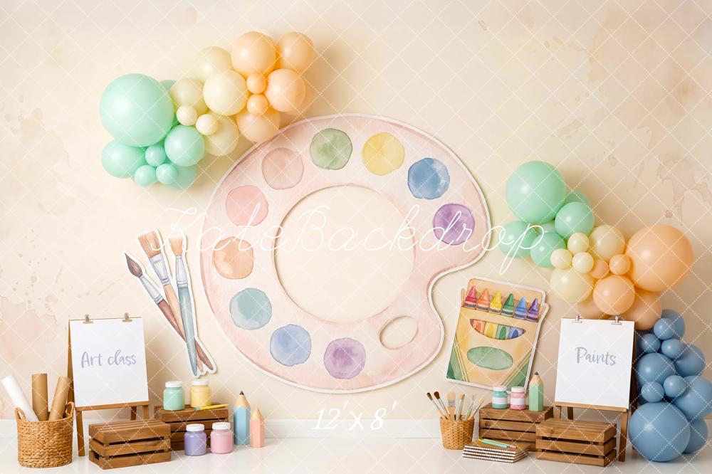 Kate Art Class Palette Brushes Crayons Pastel Backdrop Designed by Patty Robert - Image 8