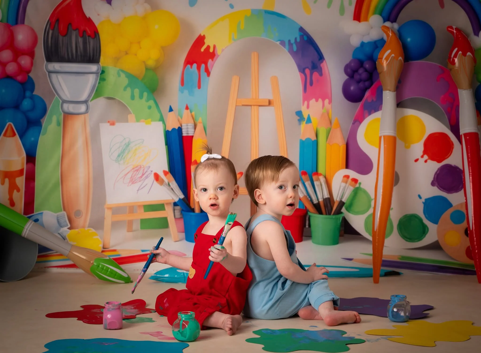 Kate Art Rainbow Paintbrush Palette Colourful Backdrop Designed by Patty Robert - Image 3