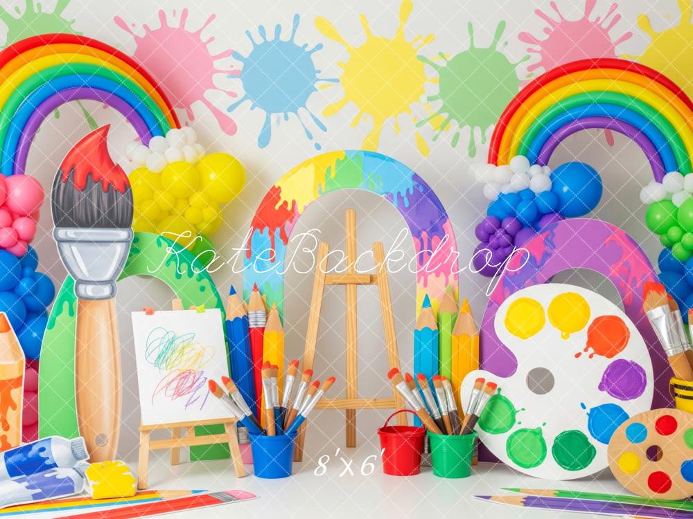 Kate Art Rainbow Paintbrush Palette Colourful Backdrop Designed by Patty Robert - Image 5