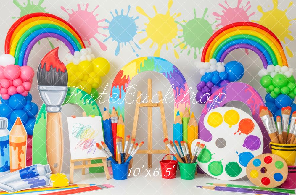 Kate Art Rainbow Paintbrush Palette Colourful Backdrop Designed by Patty Robert - Image 6