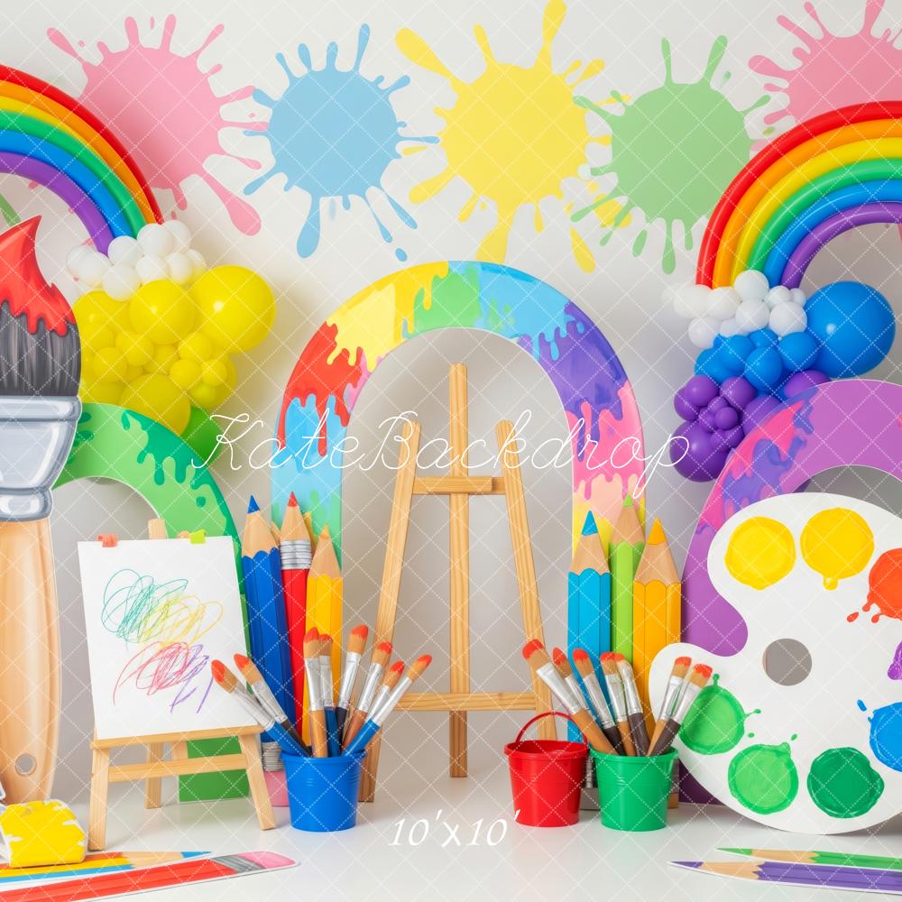 Kate Art Rainbow Paintbrush Palette Colourful Backdrop Designed by Patty Robert - Image 9