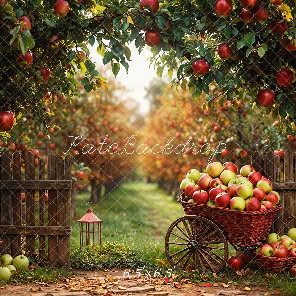 Kate Autumn Apple Orchard Cart Harvest Backdrop Designed by Emetselch - Image 2