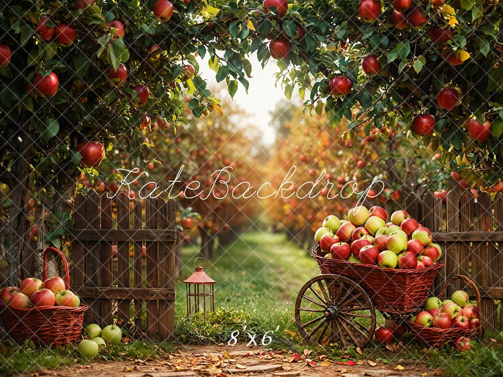 Kate Autumn Apple Orchard Cart Harvest Backdrop Designed by Emetselch - Image 3