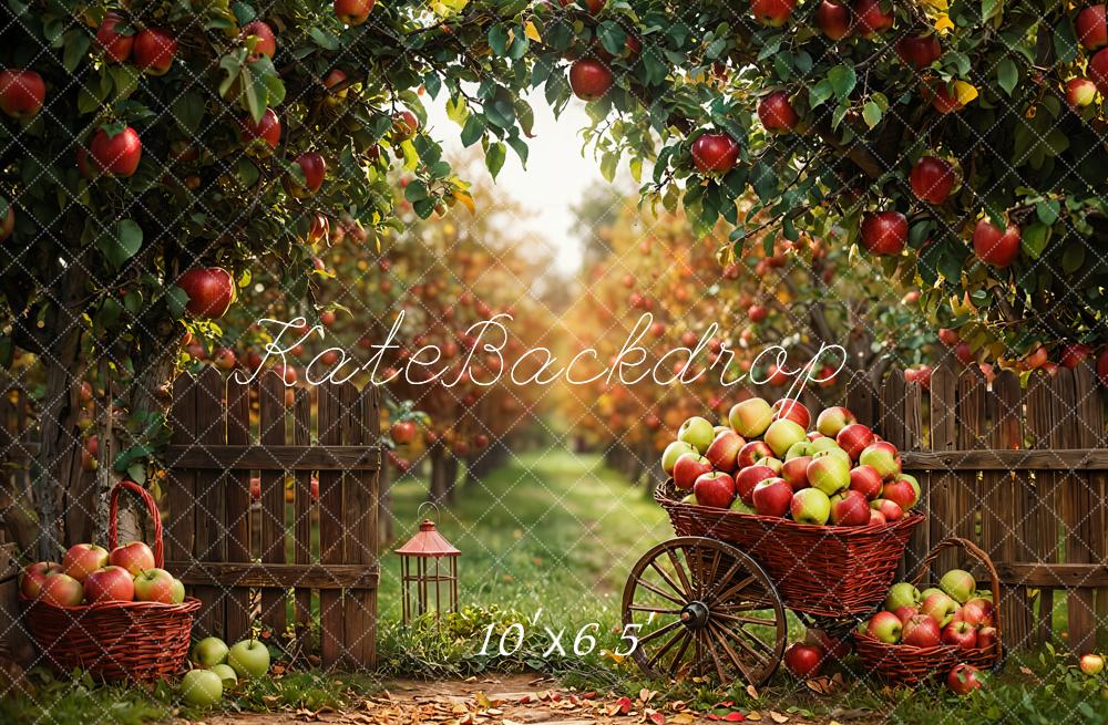 Kate Autumn Apple Orchard Cart Harvest Backdrop Designed by Emetselch - Image 4