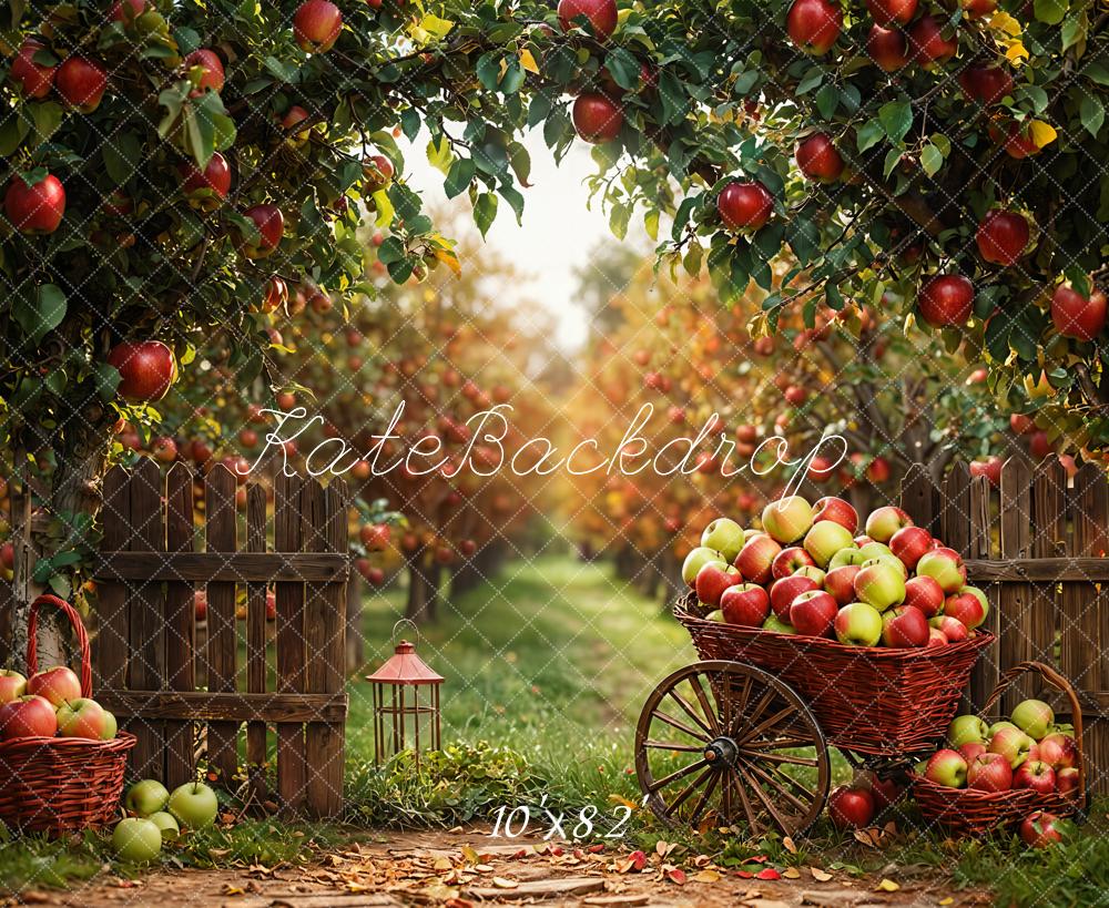 Kate Autumn Apple Orchard Cart Harvest Backdrop Designed by Emetselch - Image 5