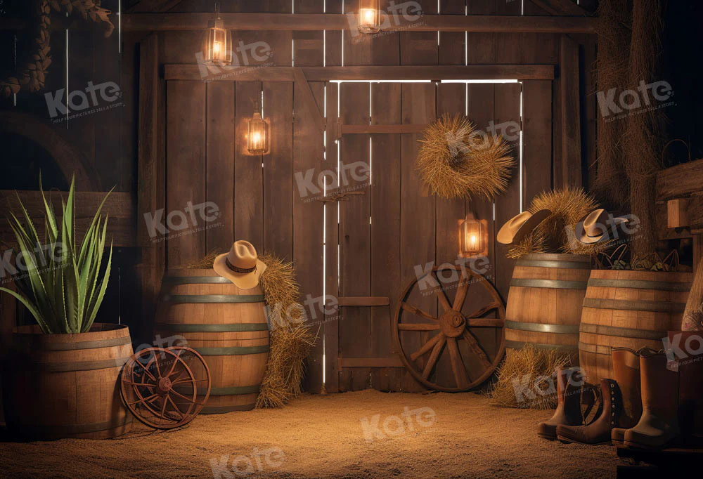 Kate Autumn Barn Door with Boots Boy Backdrop Designed by Chain Photography - Image 2