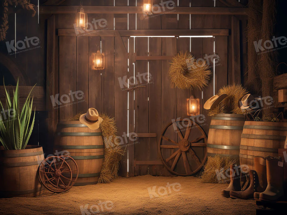 Kate Autumn Barn Door with Boots Boy Backdrop Designed by Chain Photography - Image 4