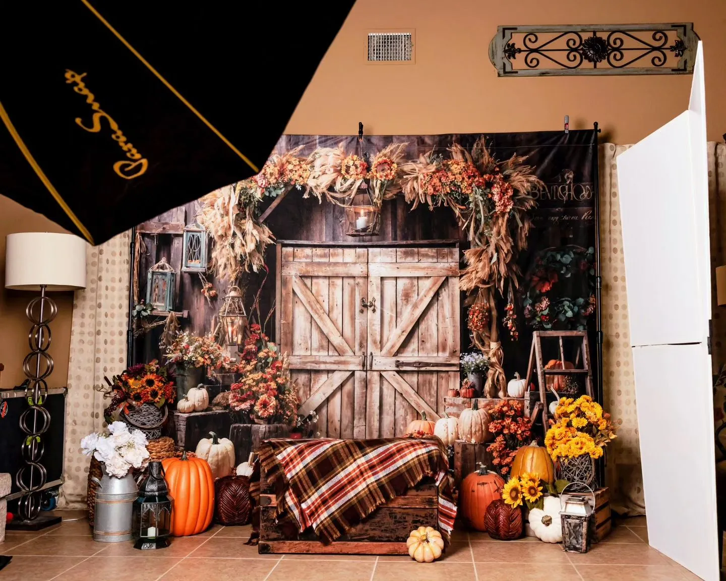 Kate Autumn Barn Pumpkin Backdrop Designed by Emetselch - Image 2