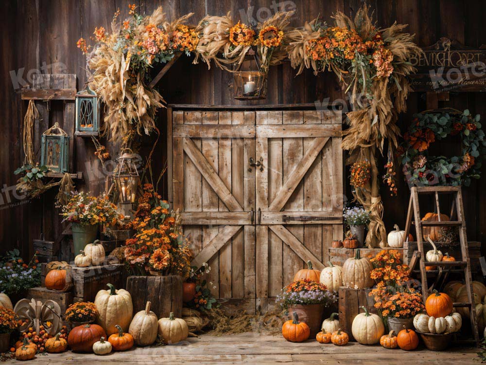 Kate Autumn Barn Pumpkin Backdrop Designed by Emetselch - Image 4