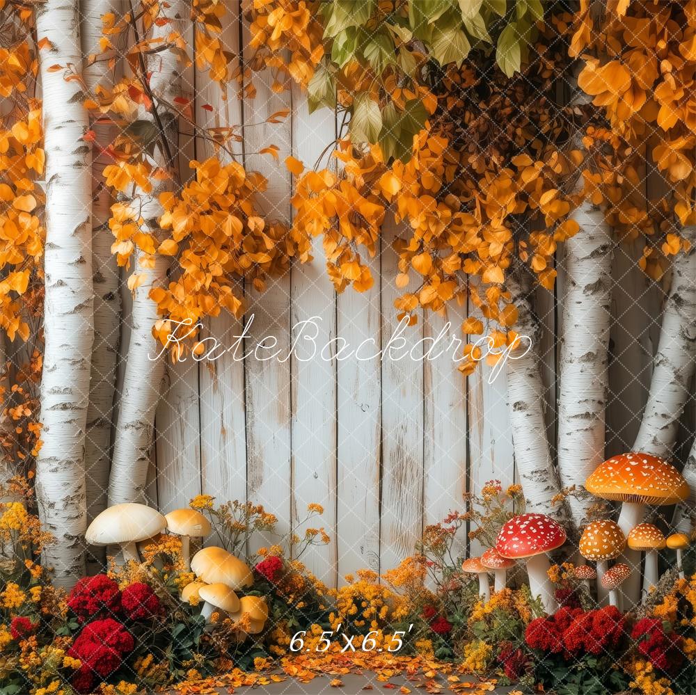Kate Autumn Birch Trees Mushrooms Backdrop Designed by Patty Robert - Image 2