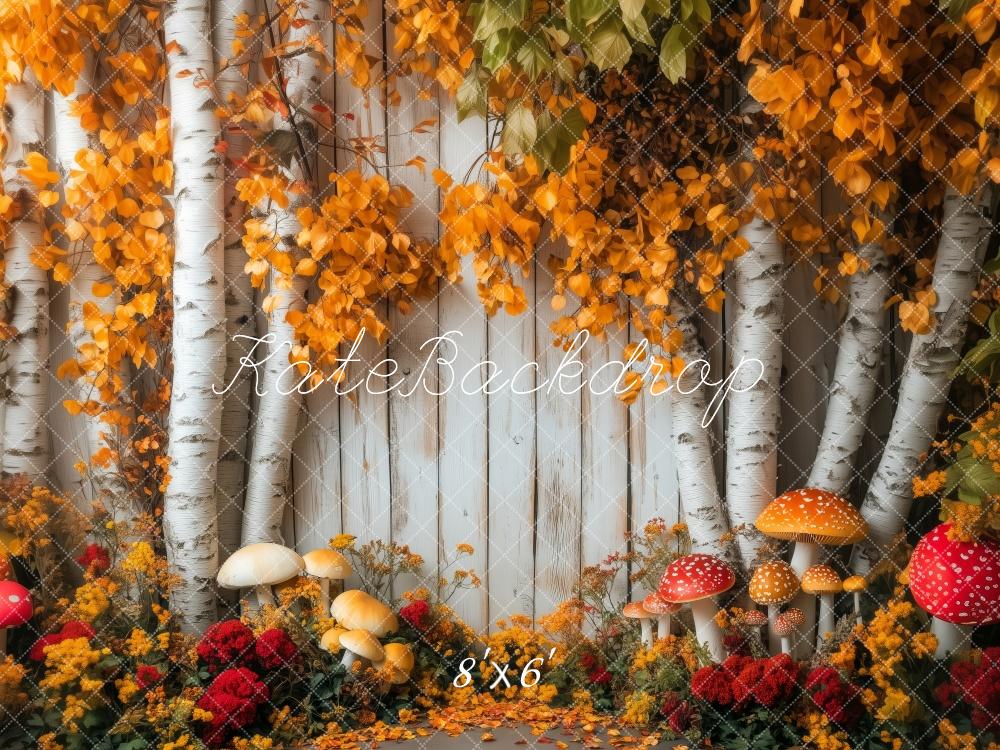 Kate Autumn Birch Trees Mushrooms Backdrop Designed by Patty Robert - Image 3