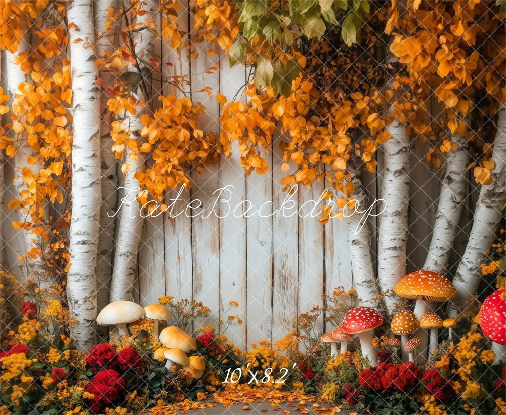 Kate Autumn Birch Trees Mushrooms Backdrop Designed by Patty Robert - Image 5
