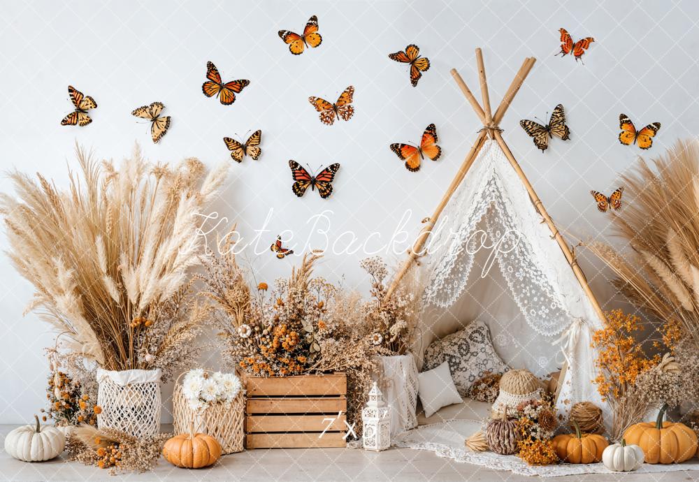 Kate Autumn Boho Butterfly Teepee Backdrop Designed by Emetselch - Image 2