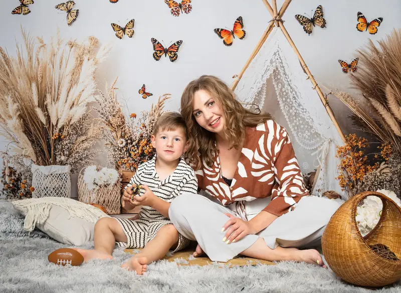 Kate Autumn Boho Butterfly Teepee Backdrop Designed by Emetselch - Image 3
