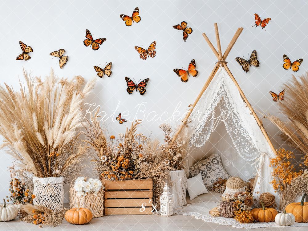 Kate Autumn Boho Butterfly Teepee Backdrop Designed by Emetselch - Image 5