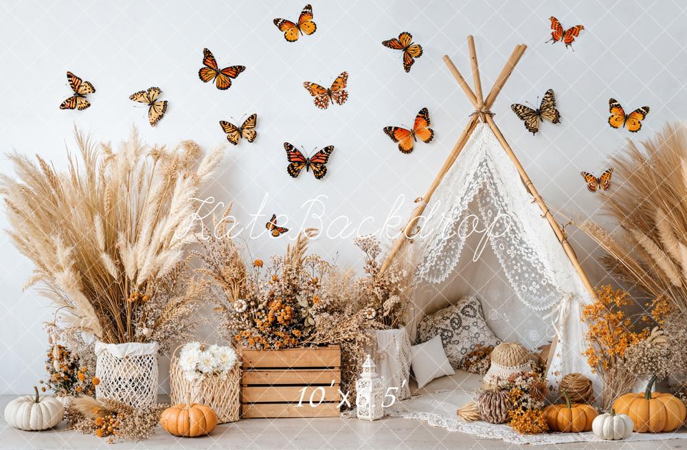 Kate Autumn Boho Butterfly Teepee Backdrop Designed by Emetselch - Image 6
