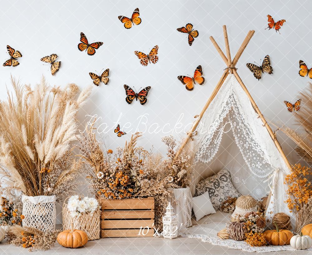 Kate Autumn Boho Butterfly Teepee Backdrop Designed by Emetselch - Image 7