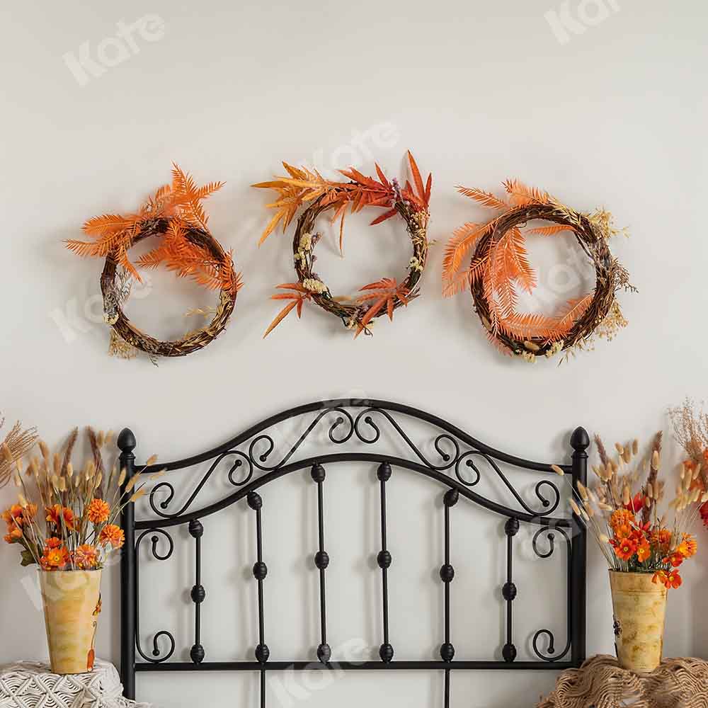 Kate Autumn Boho Flowers Headboard Backdrop Designed by Emetselch - Image 2