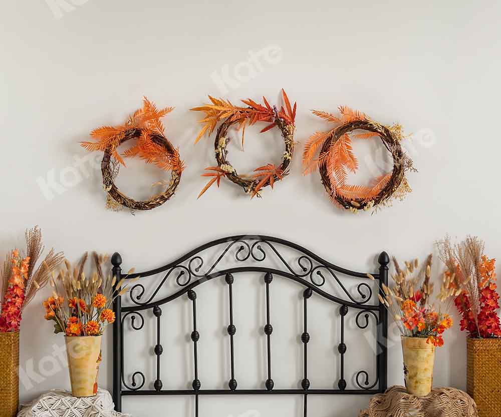 Kate Autumn Boho Flowers Headboard Backdrop Designed by Emetselch - Image 3