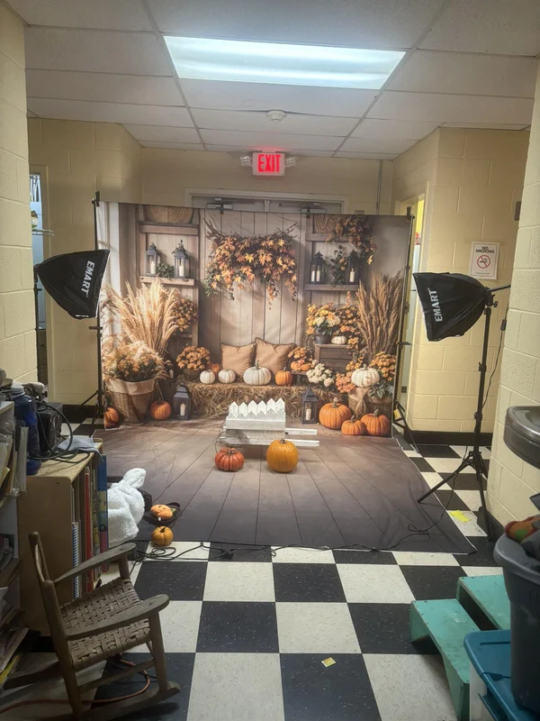 Kate Autumn Boho Pumpkin Harvest Backdrop Designed by Emetselch - Image 3