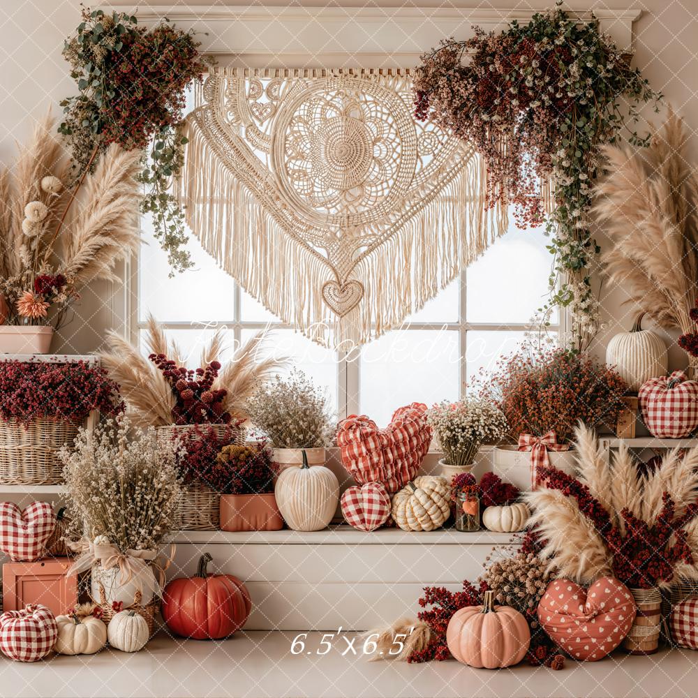 Kate Autumn Boho Pumpkins Backdrop Designed by Emetselch - Image 2