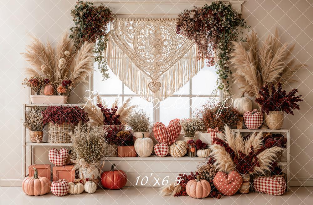 Kate Autumn Boho Pumpkins Backdrop Designed by Emetselch - Image 4
