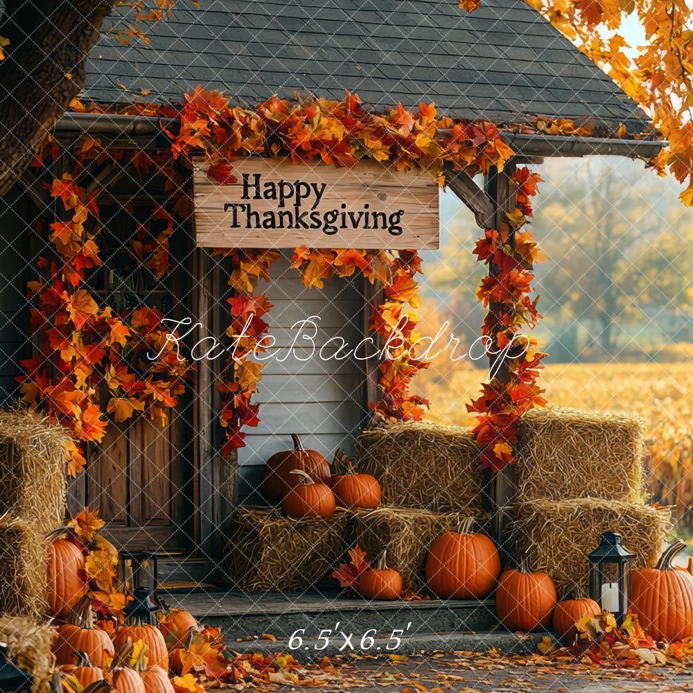 Kate Autumn Cabin Pumpkins Backdrop Designed by Mini MakeBelieve - Image 2