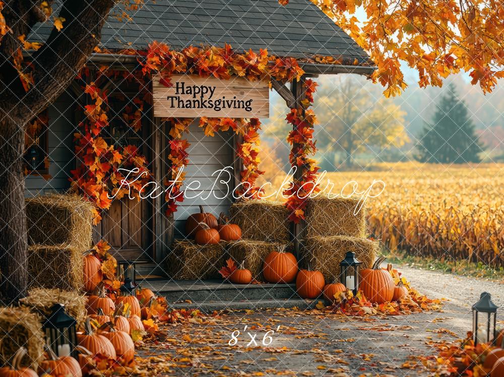 Kate Autumn Cabin Pumpkins Backdrop Designed by Mini MakeBelieve - Image 3