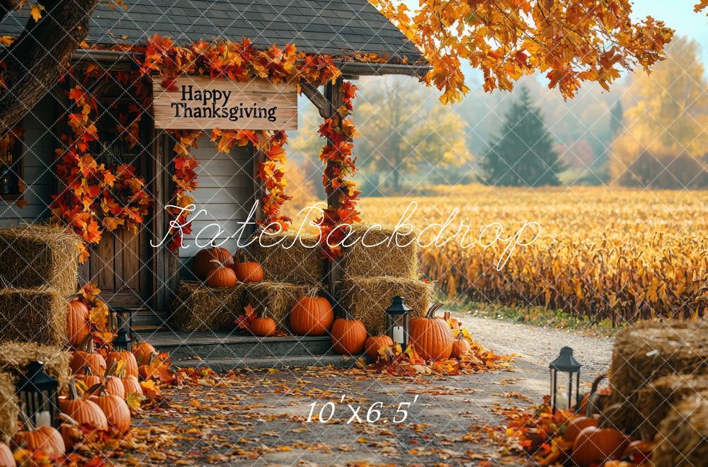 Kate Autumn Cabin Pumpkins Backdrop Designed by Mini MakeBelieve - Image 4