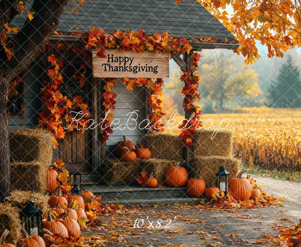 Kate Autumn Cabin Pumpkins Backdrop Designed by Mini MakeBelieve - Image 5