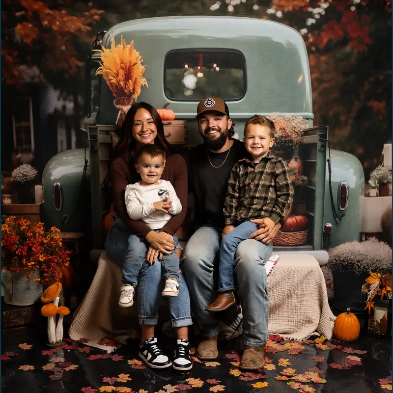 Kate Autumn Car Truck Backdrop for Photography - Image 4
