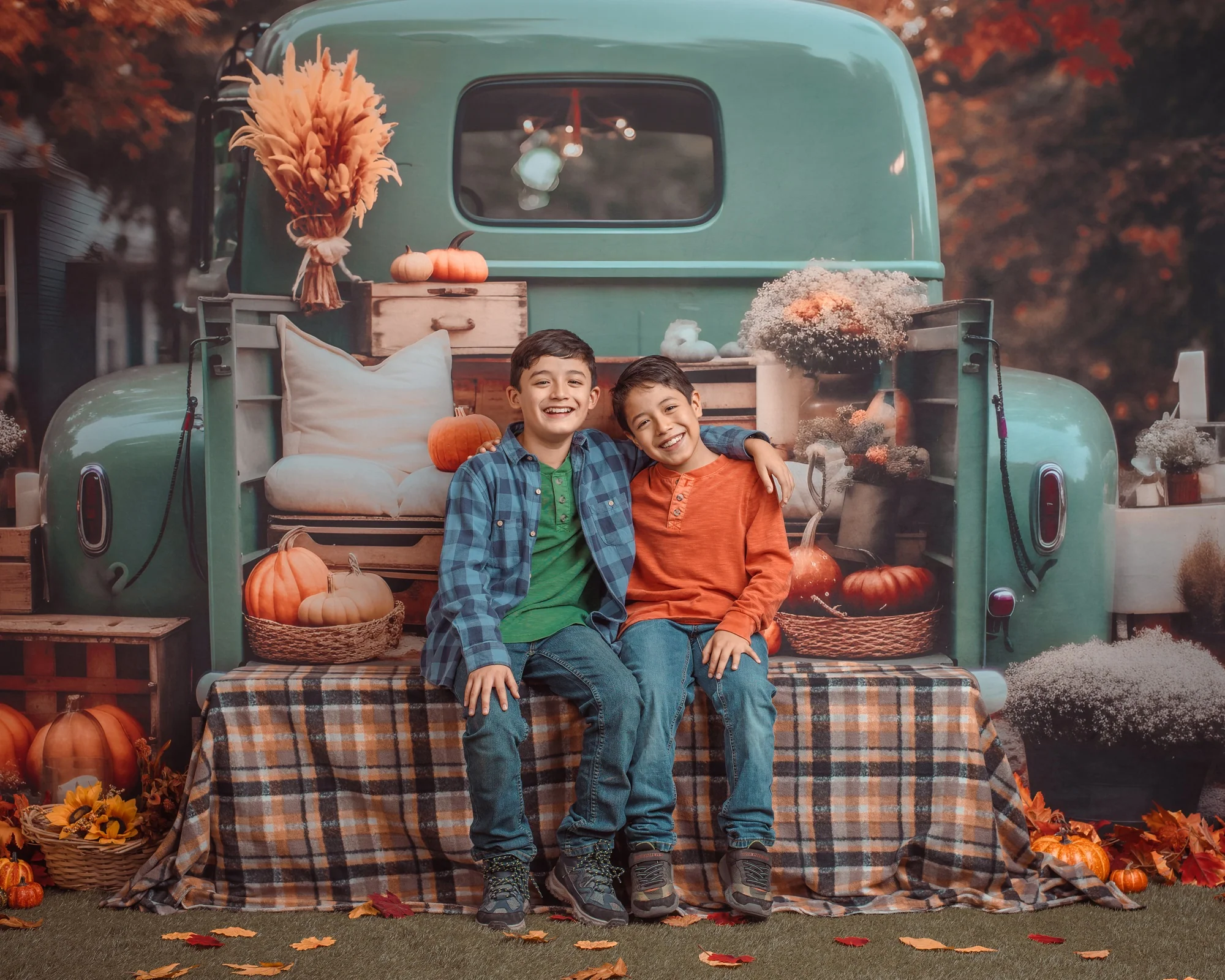 Kate Autumn Car Truck Backdrop for Photography - Image 5