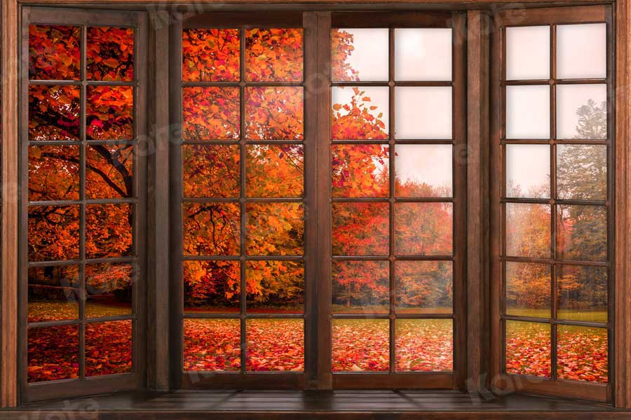 Kate Autumn Fallen Leaves Backdrop Window for Photography - Image 2