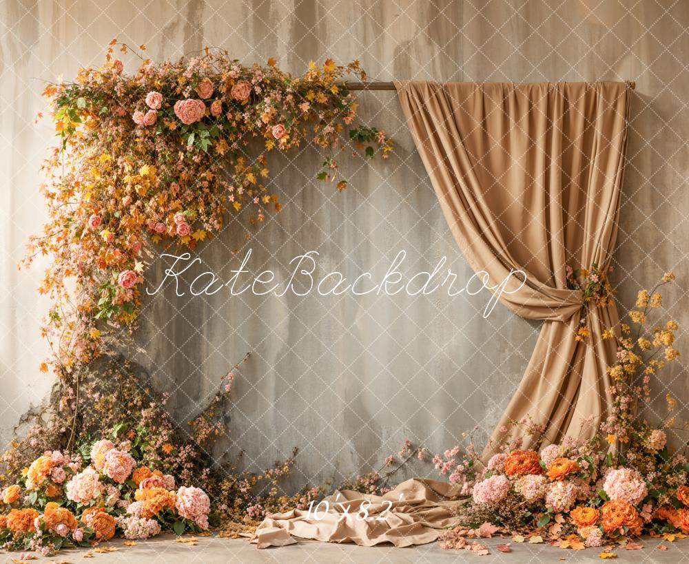 Kate Autumn Flower Arch Apricot Curtains Backdrop Designed by Emetselch - Image 6