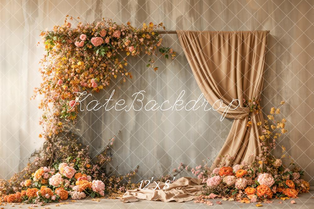Kate Autumn Flower Arch Apricot Curtains Backdrop Designed by Emetselch - Image 7